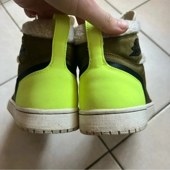 Nike Air Jordan 1 Zip High Utility Women Shoes Olive Black Volt Sz 10 AV3723-300 - Picture 4 of 8